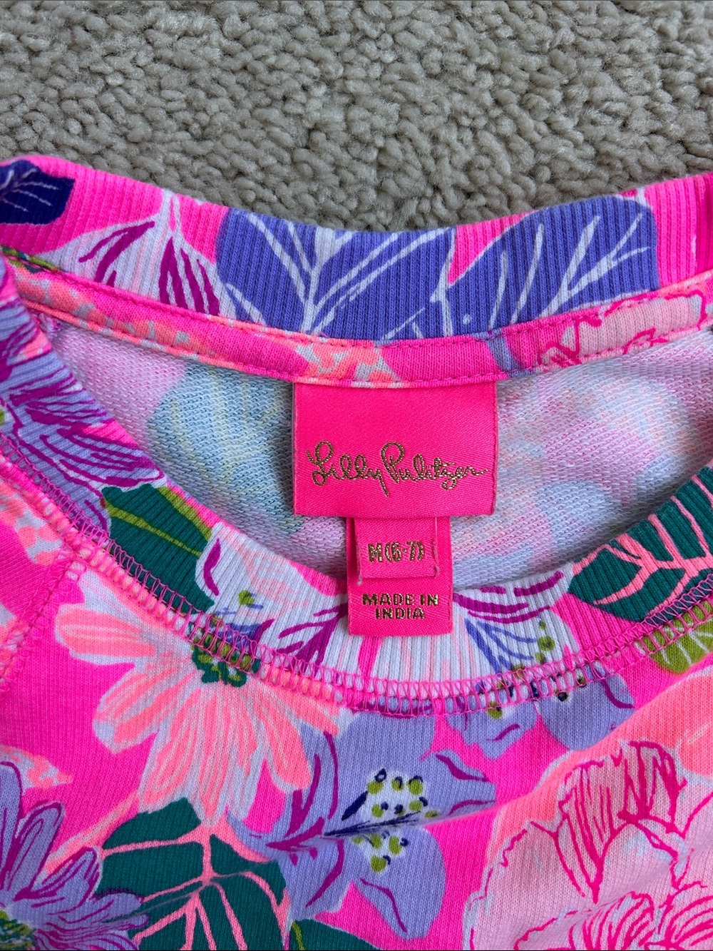 Lilly Pulitzer Girls “best of friends” Long Sleeve Tunic Dress, EUC, M (6-7) - Picture 3 of 3